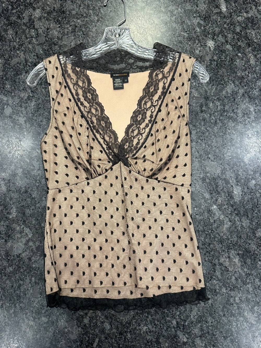 NWOT BCBG Max Azria Lace Top - Black Women's size 10